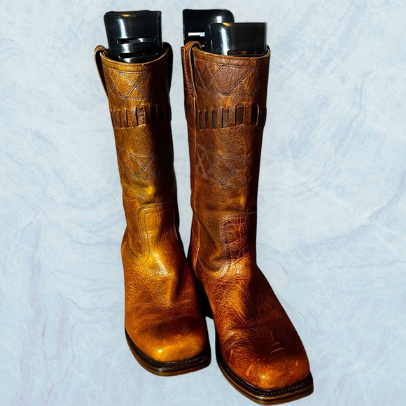 Boulet Vagabond 8674 Cowboy Boots Men’s 7D/Women’s 9 Hillbilly Golden Distress - Picture 4 of 16